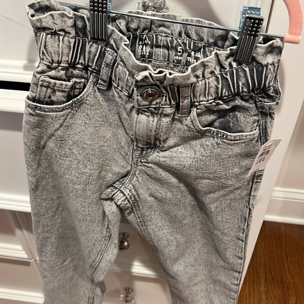 Brand new paper bag top grey jeans